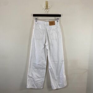 BDG Urban Outfitters High and Wide White Corduroy Pants Womens 24 Preppy Minimal
